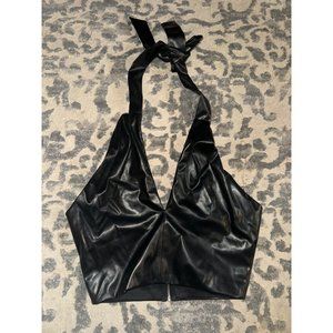 Black patent leather corset size‎ medium